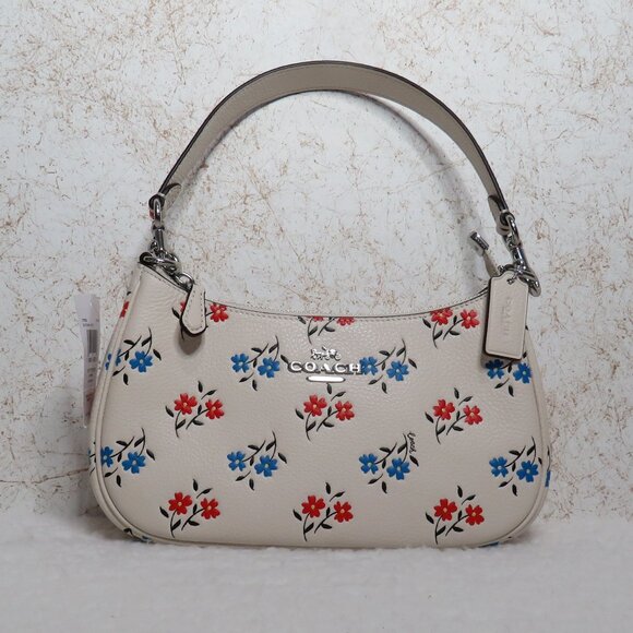 Coach Floral Print Teri Shoulder Bag (Chalk)
